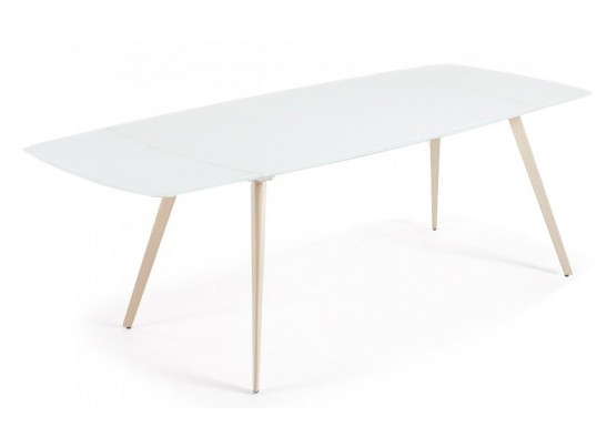 Стол ELIOT 140 Super white glass+Wood в Кургане