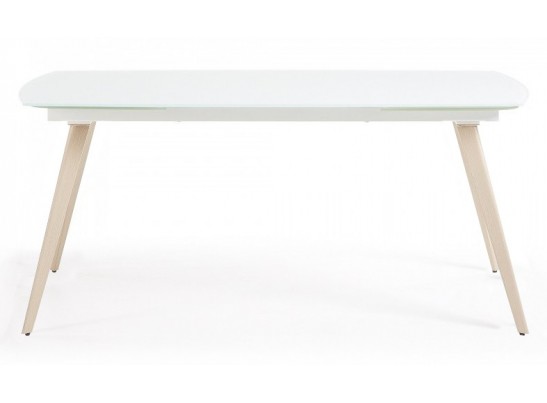 Стол ELIOT 140 Super white glass+Wood в Кургане