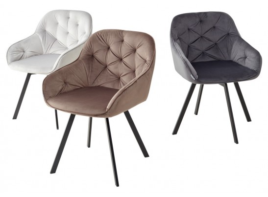 Стул GALE 360 град. поворот. BLUVEL-03 LIGHT GREY, велюр/ черный каркас, в Кургане