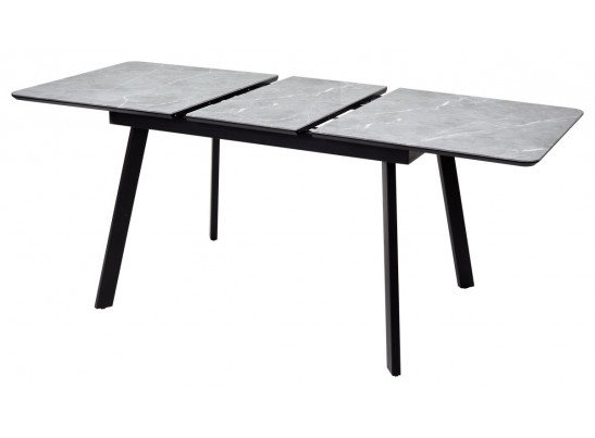 Стол АРУБА 140 Серый мрамор СКОРПИО , стекло / черный каркас в Кургане