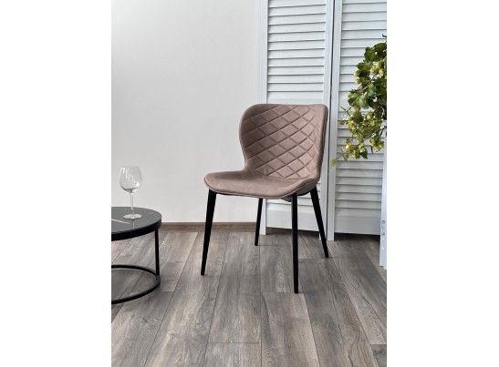 Стул КЛОД, цвет Kiprus-03 Латте, искусственная замша / черный каркас в Кургане