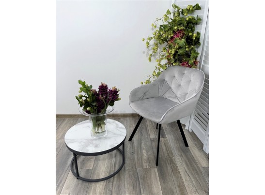 Стул GALE 360 град. поворот. BLUVEL-03 LIGHT GREY, велюр/ черный каркас, в Кургане