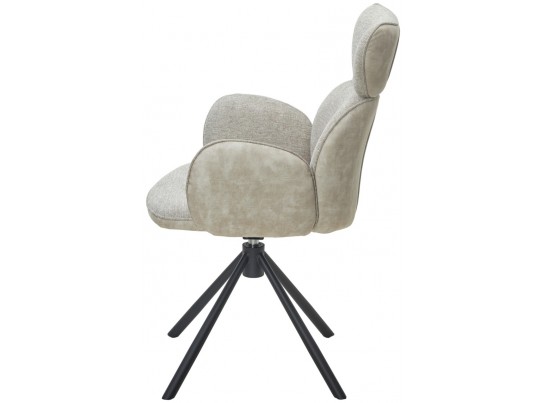 Стул VARDY 360 град.поворот. Brego-31 Бежевый, ткань/ 7525-01 Бежевый, велюр/Черный, ®DISAUR