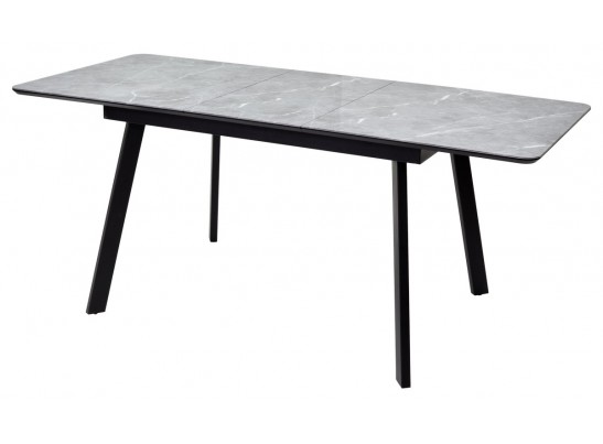Стол АРУБА 140 Серый мрамор СКОРПИО , стекло / черный каркас в Кургане