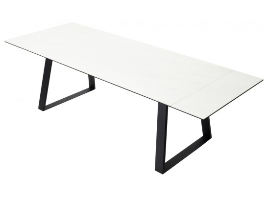 Стол Франк 200 Белый мрамор, керамика / черный каркас в Кургане