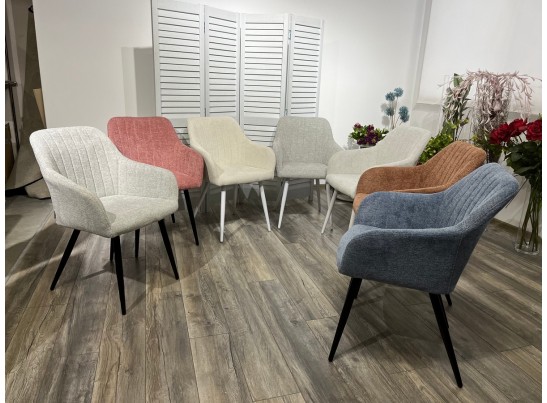 Стул BRANDY WZ2042-01 молочный фактурный велюр / белый каркас в Кургане