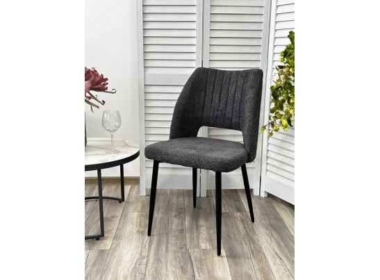 Стул LONDON UF998-16 темно-серый, букле / черный каркас / Товарный знак DISAUR в Кургане