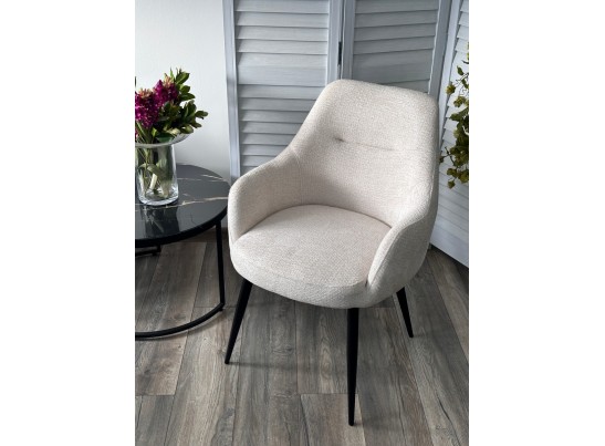 Стул СТАМЕН (STAMEN) ткань DAVIS RETRO BLISS 02 светло-бежевый / черный каркас, ®DISAUR в Кургане