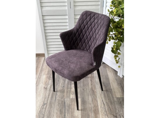 Стул HERMAN Kashemir 980 Темный серо-коричневый, велюр / черный каркас в Кургане