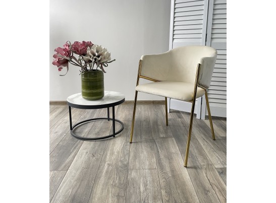 Стул DILL BLUVEL-22 MILK, велюр/ золотой каркас в Кургане