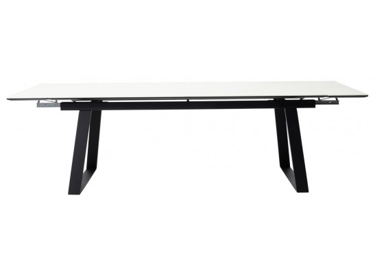 Стол Франк 200 Белый мрамор, керамика / черный каркас в Кургане