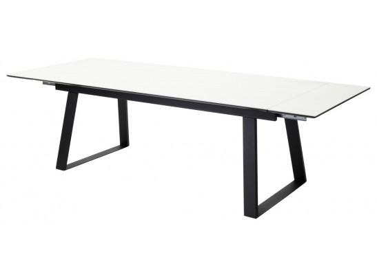 Стол Франк 200 Белый мрамор, керамика / черный каркас в Кургане