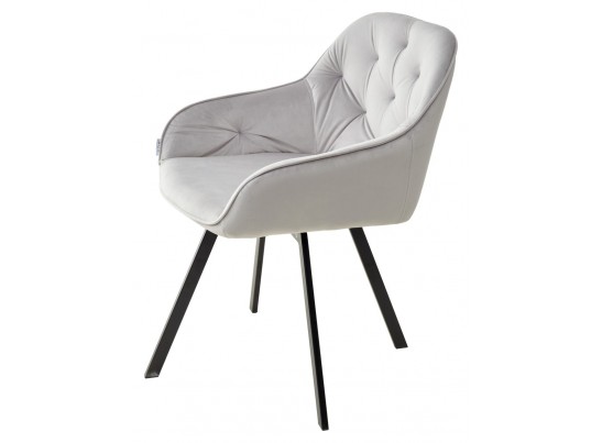 Стул GALE 360 град. поворот. BLUVEL-03 LIGHT GREY, велюр/ черный каркас, в Кургане