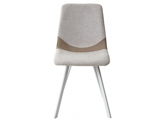 Стул ELLEN WZ2042-02 светло-бежевый фактурный велюр / RU-09 серо-бежевый / белый каркас в Кургане