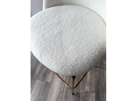 Барный стул GLADE NINI-01 Белый, teddy / золотой каркас в Кургане