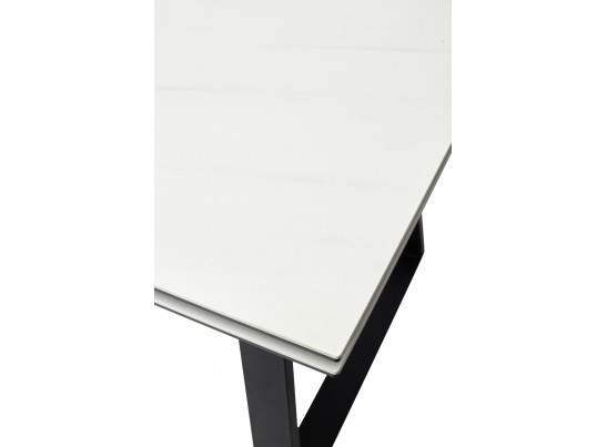 Стол Франк 200 Белый мрамор, керамика / черный каркас в Кургане