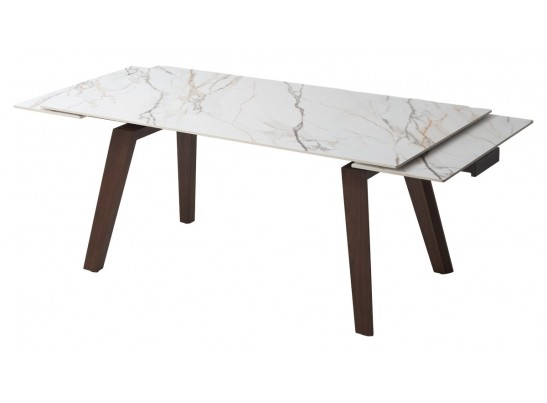 Купить Стол БЭТИС (BETIS) 180 цвет МРАМОР (MATTE GILDED WHITE SOLID CERAMIC) / Орех (WALNUT), ®DISAUR по цене 91900 в Екатеринбурге