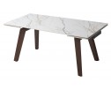Купить Стол БЭТИС (BETIS) 180 цвет МРАМОР (MATTE GILDED WHITE SOLID CERAMIC) / Орех (WALNUT), ®DISAUR по цене 91900 в Екатеринбурге