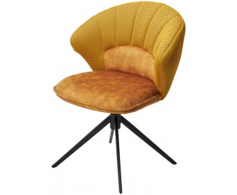Стул ASTRA 360 град. поворот Желтый Sonic 68 ткань / 7525-132 велюр / черный каркас, ®DISAUR