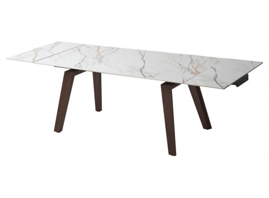 Купить Стол БЭТИС (BETIS) 180 цвет МРАМОР (MATTE GILDED WHITE SOLID CERAMIC) / Орех (WALNUT), ®DISAUR по цене 91900 в Екатеринбурге
