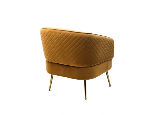 Кресло MUSSELS BLUVEL-68 желтый, велюр / золотой каркас в Кургане