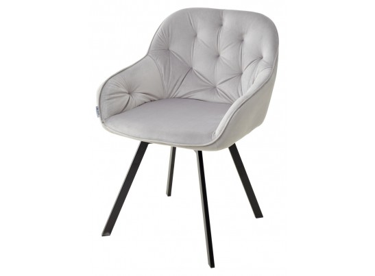 Стул GALE 360 град. поворот. BLUVEL-03 LIGHT GREY, велюр/ черный каркас, в Кургане