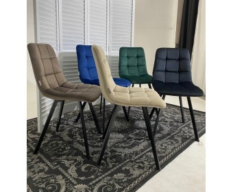 Стул CHILLI SQUARE BLUVEL-38 LATTE, велюр 