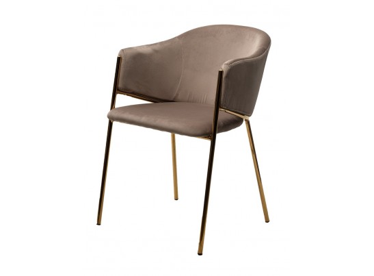 Стул DILL BLUVEL-40 BEIGE, велюр/ золотой каркас в Кургане