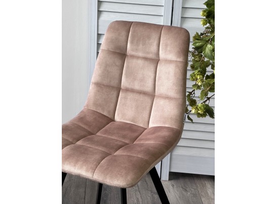 Стул CHILLI SQUARE UF912-10B античный бежевый, велюр без "пальчиковый"/ черный каркас в Кургане