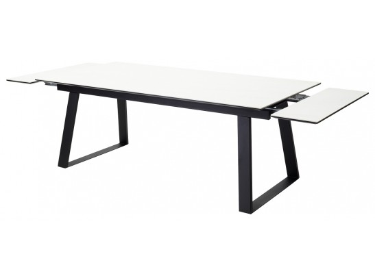 Стол Франк 200 БЕЛЫЙ МРАМОР, КЕРАМИКА / ЧЕРНЫЙ в Кургане