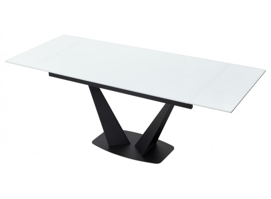 Стол Ниагара 140 Белый, стекло / черный каркас в Кургане