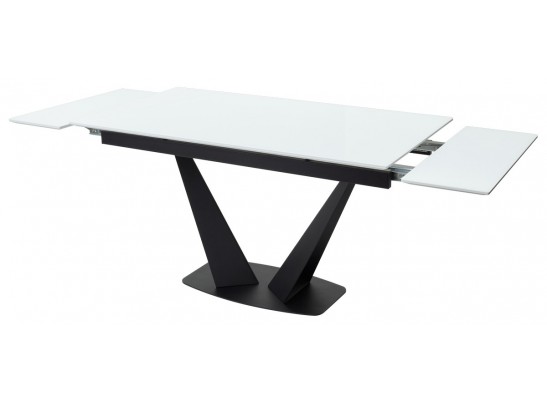 Стол Ниагара 140 Белый, стекло / черный каркас в Кургане