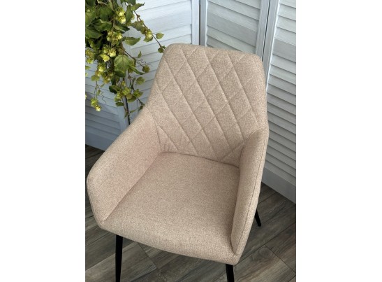 Стул NOVARA Barrel-09 Бежевый, ткань / черный каркас / Товарный знак DISAUR в Кургане