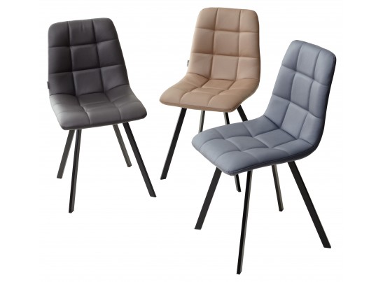 Стул CHILLI SQUARE HK017-11 темно-серый, PU / черный каркас в Кургане