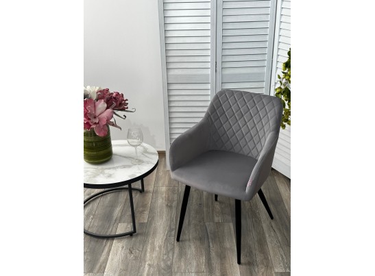 Стул BRANDY 505-35 Серый, велюр "беспальчиковый" / черный каркас, в Кургане