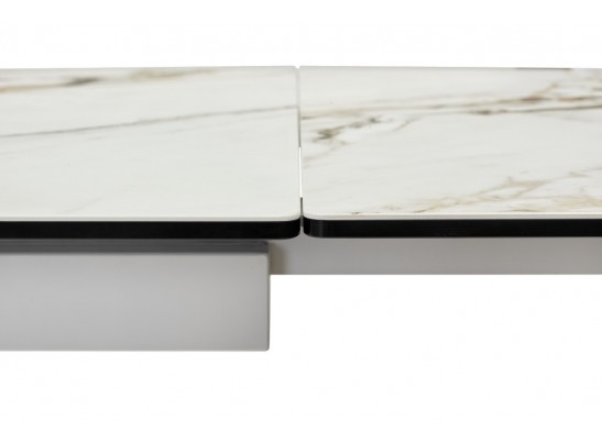 Стол ALTO 160 KL-188 Контрастный мрамор матовый, итальянская керамика/ белый каркас в Кургане