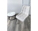 Стул CHIC WZ2042-18 белая галька, фактурный велюр/ белый каркас в Кургане