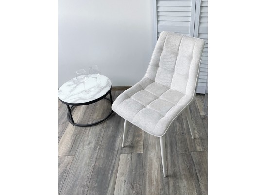 Стул CHIC WZ2042-18 белая галька, фактурный велюр/ белый каркас в Кургане
