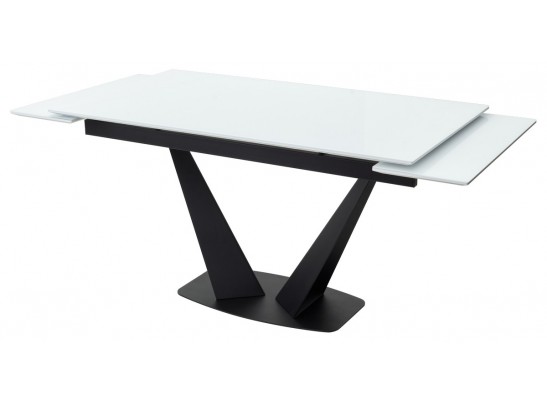 Стол Ниагара 140 Белый, стекло / черный каркас в Кургане