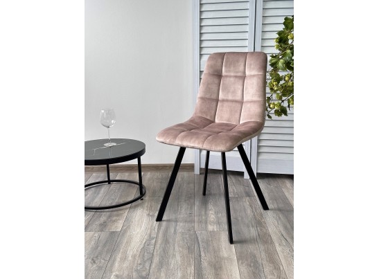 Стул CHILLI SQUARE UF912-10B античный бежевый, велюр без "пальчиковый"/ черный каркас в Кургане