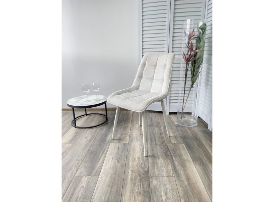 Стул CHIC WZ2042-18 белая галька, фактурный велюр/ белый каркас в Кургане