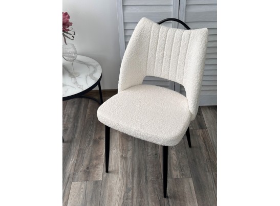 Стул JANETY UF998-01 белый, букле / черный каркас / Товарный знак DISAUR в Кургане