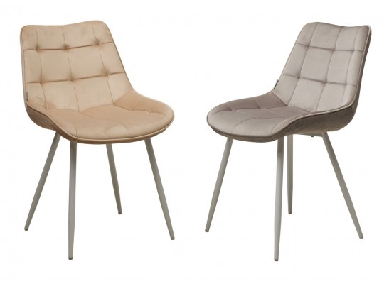 Стул MIAMI G062-03 светлый беж, велюр/ белый каркас в Кургане
