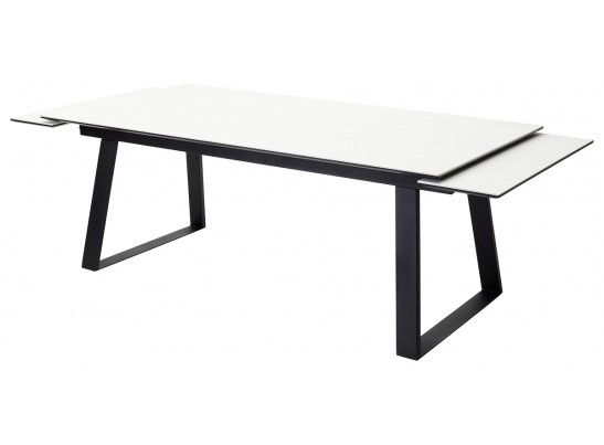 Стол Франк 200 БЕЛЫЙ МРАМОР, КЕРАМИКА / ЧЕРНЫЙ в Кургане