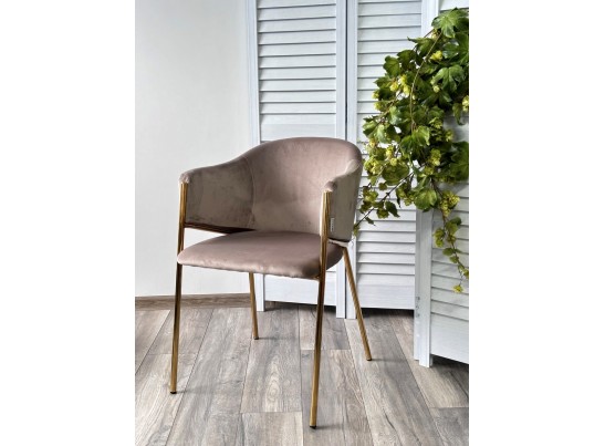 Стул DILL BLUVEL-40 BEIGE, велюр/ золотой каркас в Кургане