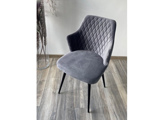 Стул HERMAN 360 град. СЕРЫЙ #27, велюр / черный каркас в Кургане