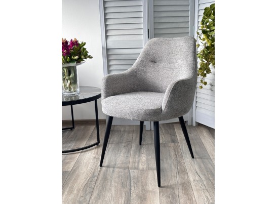 Стул СТАМЕН (STAMEN) ткань DAVIS RETRO BLISS 85, цвет серый / черный каркас, ®DISAUR в Кургане