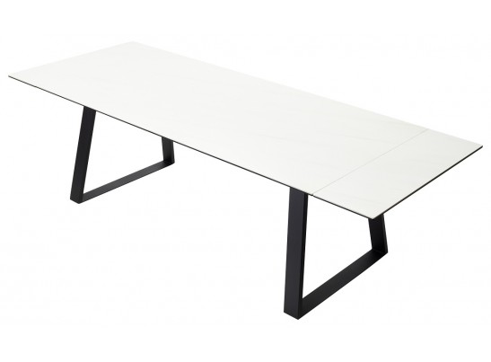 Стол Франк 200 БЕЛЫЙ МРАМОР, КЕРАМИКА / ЧЕРНЫЙ в Кургане