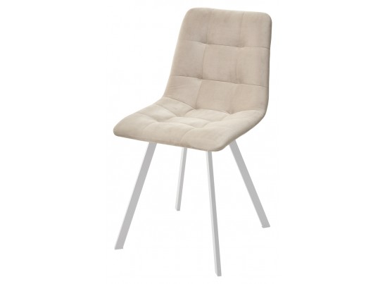 Стул CHILLI-Q SQUARE светло-бежевый #2, велюр / белый каркас, 4 шт./1 к, в Кургане