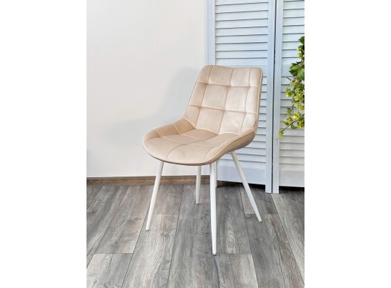 Стул MIAMI G062-03 светлый беж, велюр/ белый каркас в Кургане